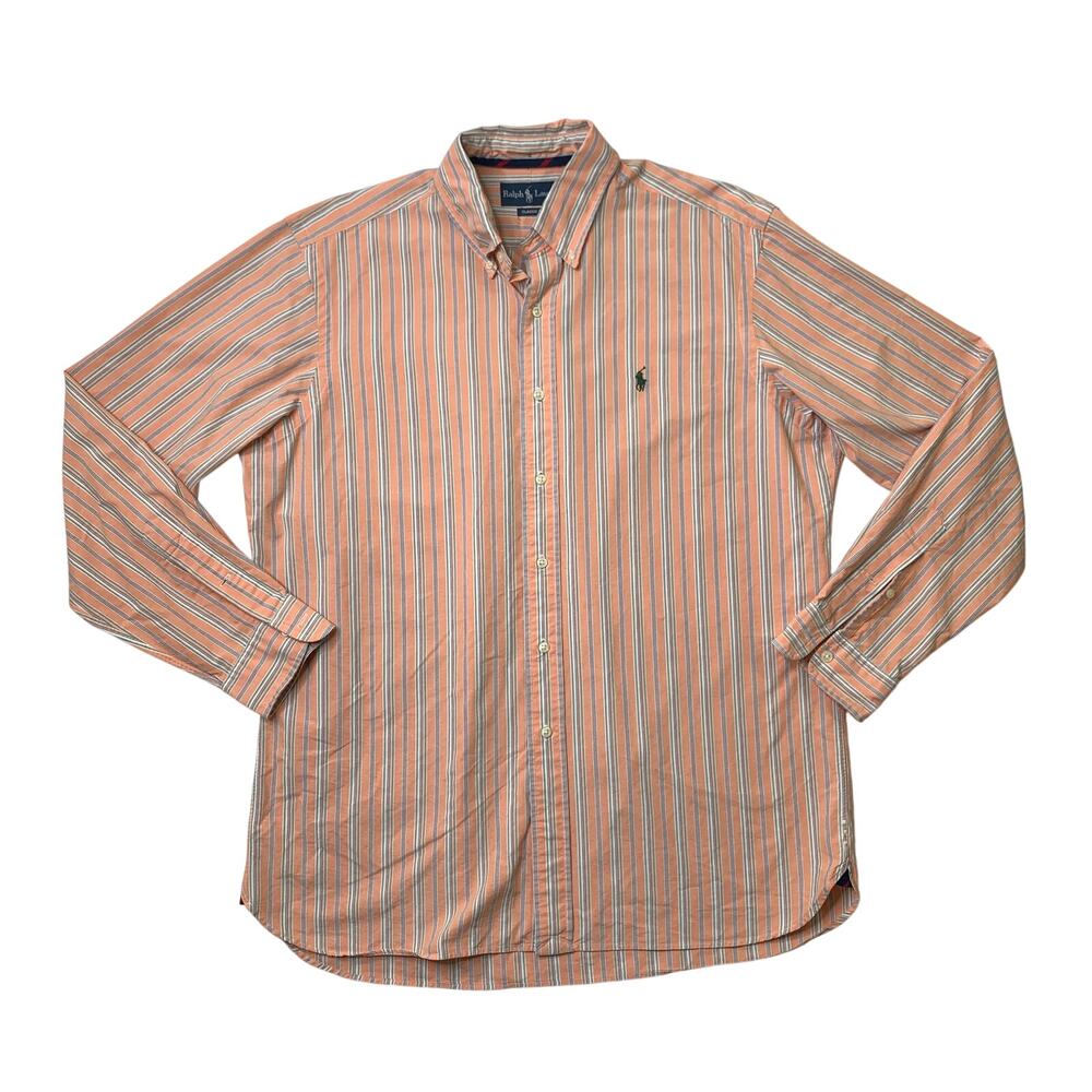 Vintage Ralph Lauren Shirt Mens L Large Orange Forest Classic Fit Oxford Cotton